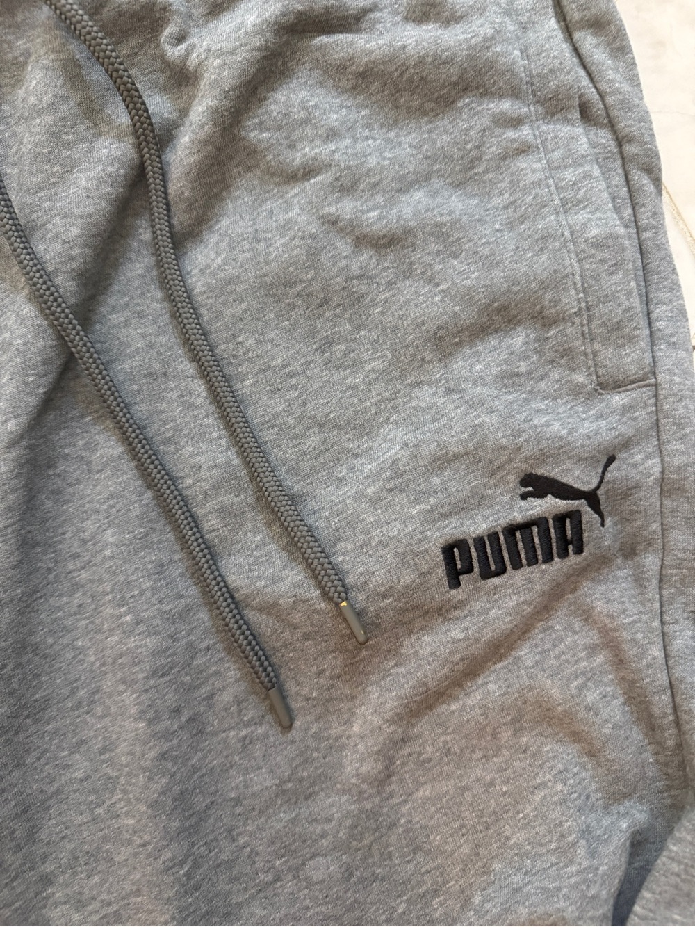 Puma Men’s Gray Athletic Sweatpants with Black Logo